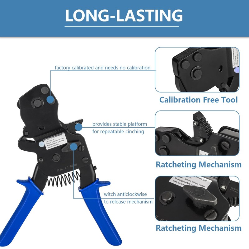 GUOFIS PEX Ratchet Cinch Clamp Tool with Holster for Stainless