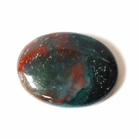 Reiki Healing Energy Charged Crystal Bloodstone Cabachone Single Palm Stone (2 x 3 cm)
