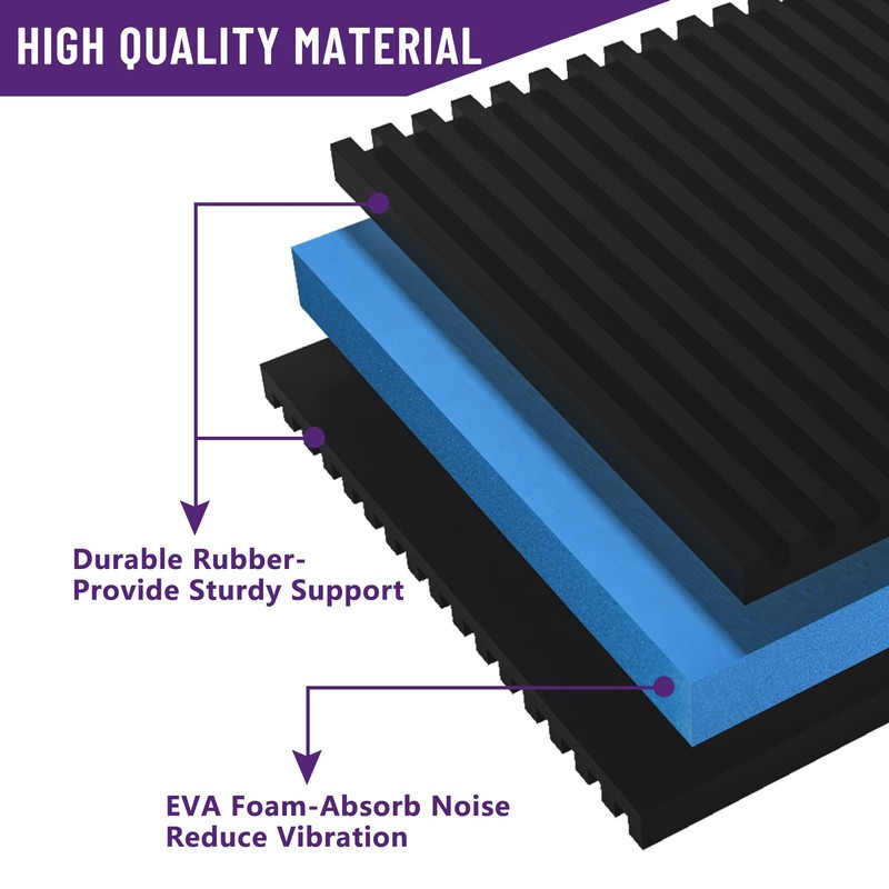 Mxclimate Rubber Anti Vibration Pads,Rubber-EVA Vibration Dampeners 4" x 4"