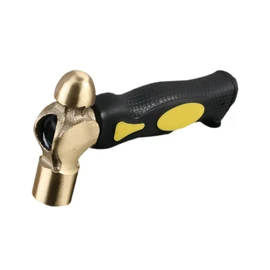 TEHAUX Handle Brass Stamping Hammer Jewelry Making Tool with Round Head Solid Construction for Precise Strikes and Enhanced Control