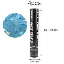 XiXiRan Confetti Cannon Paper x 4 Pieces, Birthday Party Popper, Confetti Gun Set, Confetti Bomb, Confetti Shooter, Confetti Cannon Gender Reveal, Confetti Cannon Poppers (Blue)