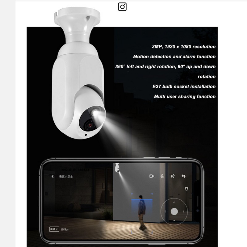 3MP 1080P Wireless Camera Smart WiFi Motion Detection Camera Color