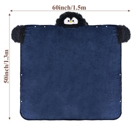 Mother's Day Blanket Gifts Birthday Gift from Daughter, Son, Kid, Unique Idea Present for Mom, Mother-in-Law Wearable Blanket(Blue, Penguin)
