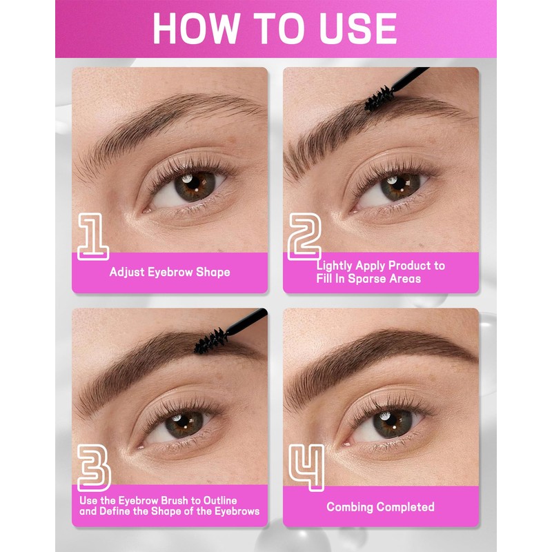 Eyebrow Gel Set, 2 Pieces, Transparent & Tinted Eyebrow Gel,
