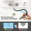 NOHALIPY Stainless Steel Brushed Nickel Bathroom Faucet with Pull Out