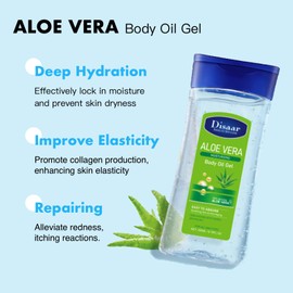 Aloe Vera Gel for Face and Body - Essential Oil for Skin, Deeply Hydrating Aloe Vera Body Oil Moisturiser for Dry Skin