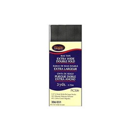 Wrights Products 117-206-031 Extra Wide Double Fold Bias Tape, 3 yd., Black