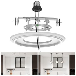 YIIZON Recessed to Pendant Light Converter Kit - 6 Inch Can Light Conversion, Includes E26 Socket, Mounting Bracket, Round Ceiling Plate & 3D White Cover