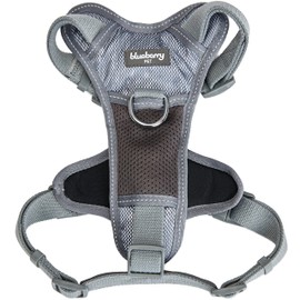 Blueberry Pet Soft & Comfy Reflective Mesh Padded No Pull Dog Harness Vest in Grey, X-Large, Adjustable Harnesses for Dogs