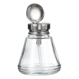 PATIKIL 150ML Alcohol Dispenser Bottle, 1 Pcs Tapered Stainless Steel Flip Cover Pump Dispenser Bottle with Plastic Pipe for Nail Polish Makeup Remover