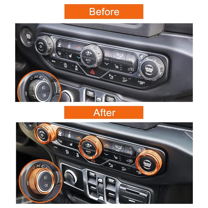 Kacepar Car Styling Air Conditioning Knobs Circle Trim, Air Conditioning