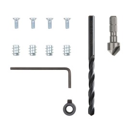 wolfcraft Repair Kit for Pot Hinges - Body Side 11 Pieces I 4657000 I For Repair of Two Torn Hinges on Body