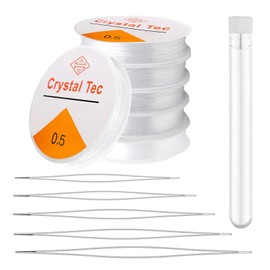 Clear Bracelet Elastic String for Bracelets Making, 0.5mm Crystal Clay Bead Elastic Cord Thread String Stretchy for Jewellery Making - 6pcs