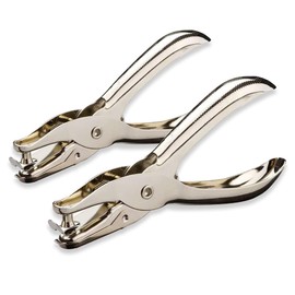 HZMM 1/4 & 1/8 Inch Single Hole Puncher, 2 Pcs Circle Paper Punches Handheld Hole Paper Punch Puncher with 8 Sheet Capacity Office Perforating Machines for Craft Paper Tags Clothing Ticket DIY