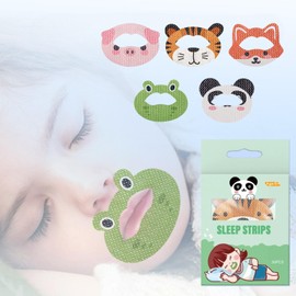 ComfyCove Mouth Closing Tape, Nose Breathing Tape, Mouse Tape, Snoring Prevention, 30 Pieces, For Kids, Mouth Breathing Prevention Tape, Cute Animals, Adenoid, Face Prevention, Snoring Prevention