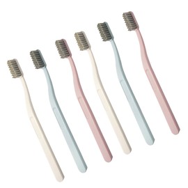 Beavorty 6pcs Soft Bristle Adult Toothbrushes Random Ergonomic Grip for Teeth and Tongue Cleaning for Family Use