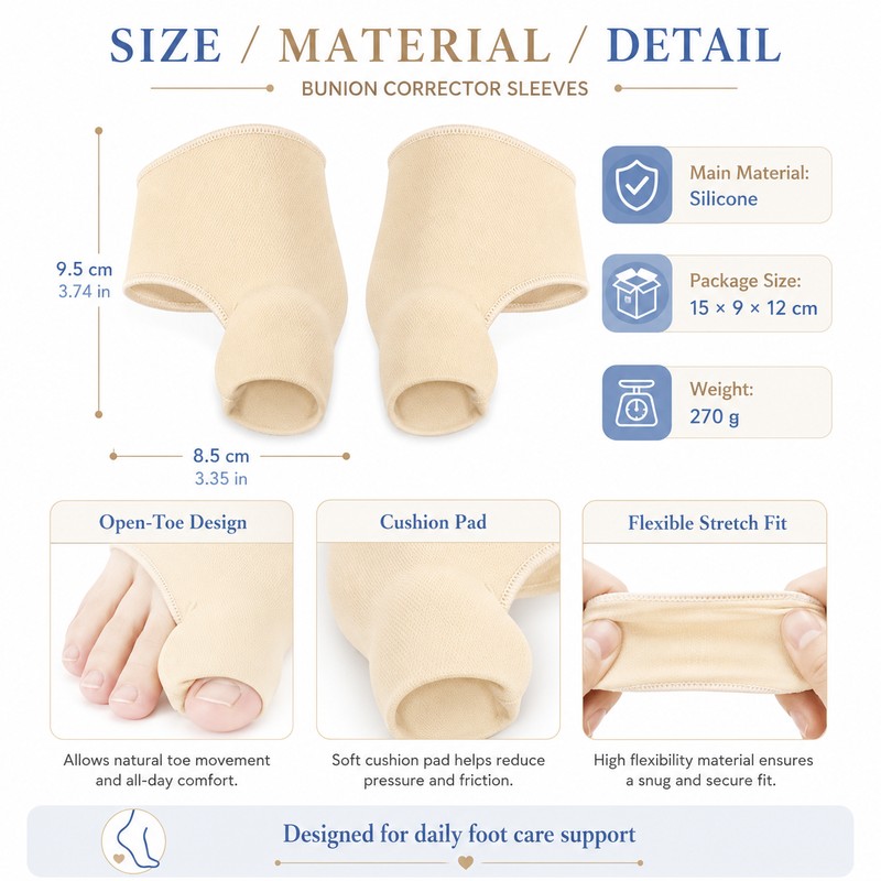 Silicone Toe Separator Sleeve for Foot Comfort – Bunion Cushion
