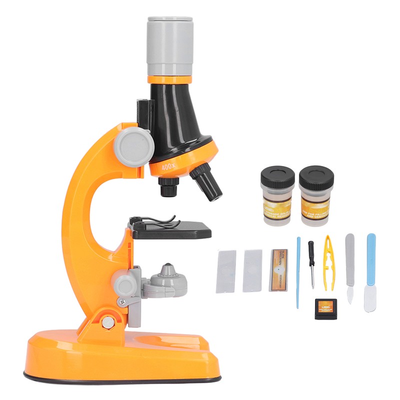 Kids Microscope Kit LED 1200X Microscope with Specimen Slides Science