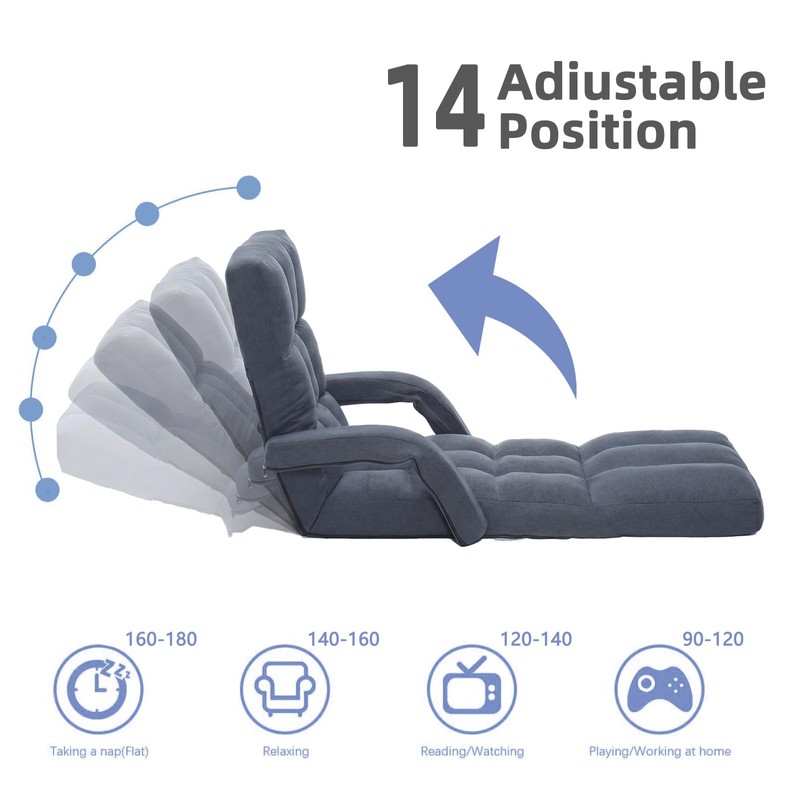 FLOGUOR Adjustable Floor Gaming Chair for Adults with Armrests &
