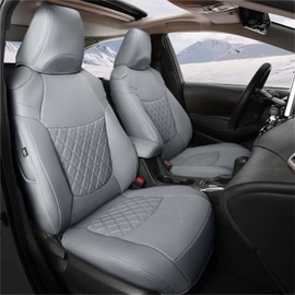 GIANT PANDA Customized Full Set Car Seat Covers Fit for Toyota Corolla Hybrid 2020 2021 2022 2023 2024 Faux Leather- (Gray/Grey)