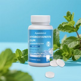 Hydroxyapatite Gum - Remineralizing Sugar-Free Mint Gum with Xylitol to Freshen Breath and Protect Tooth Enamel, 1Bottle(60 Counts)