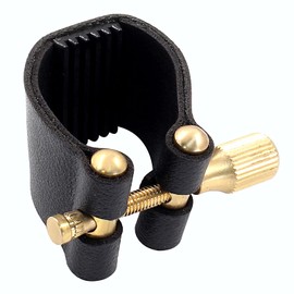 Piutouyar Black Tenor Sax Saxophone Ligature Fastener, Leather Ligature Fastener for Saxophone Mouthpiece