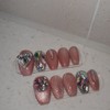 Discount❤Pink Jewel❤Handmade Nail Tips - Long Stiletto / 할인❤핑크쥬얼❤수제네일팁 -
