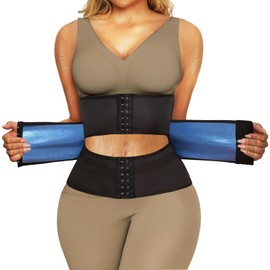 Rosemary Kiss Sweat Waist Trainer for Women Belts Workout Waist Cinchers Trimmer Body Shaper Girdle Workout Sports Sauna Suit, Black, 3X-Large