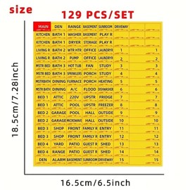 Ka'Dee Simply Beyouful 129 Circuit Breaker Box Labels Conspicuous Identification Weatherproof Fuse Box Stickers