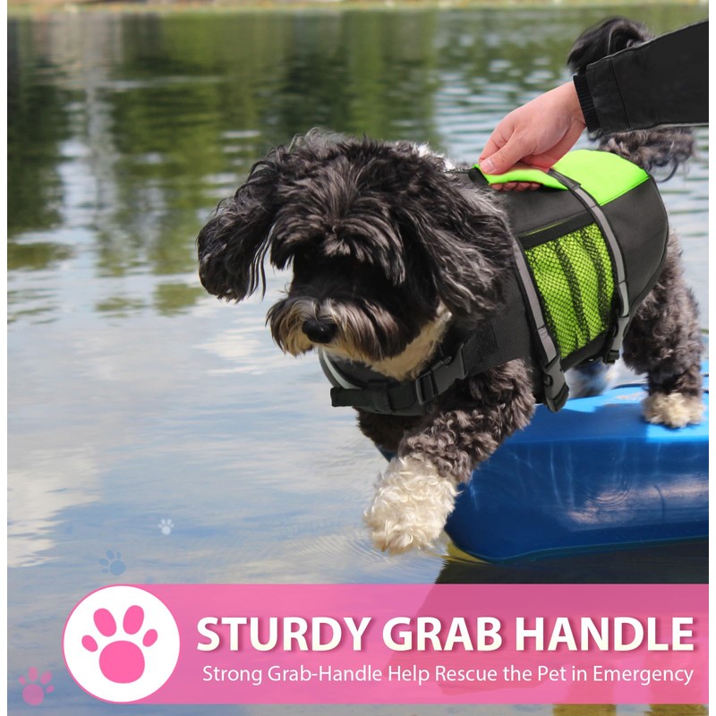 Queenmore Dog Life Jacket Lifesaver Preserver High Buoyancy with Emergency
