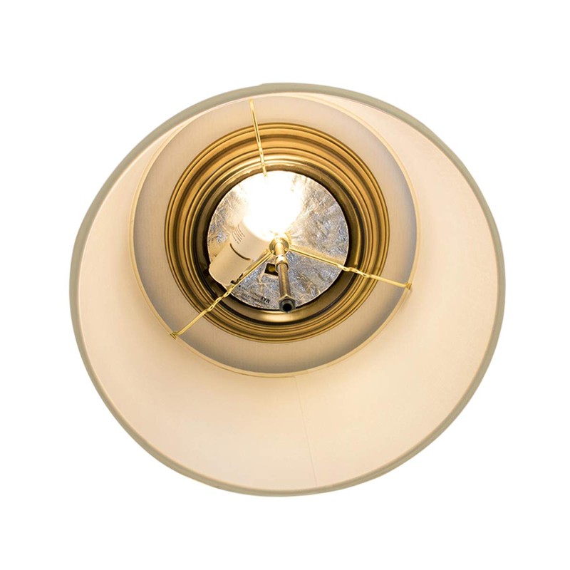 Moderne Flush Mount Conversion Kit 18"w White Linen Shallow Drum