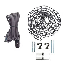 Kit de luces Swag con cadena de 12 pies, juego de cables de 15 pies con interruptor (1 paquete) (negro)