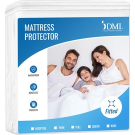 DMI Waterproof Mattress Protector, White, 36x80x6 Inch, Noiseless Plastic