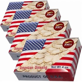 4 Boxes of Hand Selected American Wisconsin Ginseng Slice (16 Oz.) - Boost Your Immune System Fast