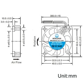 WINSINN 40mm Fan 5V, 3D Printer Micro 5 Volt Fans 4010 Dual Ball Bearing, Brushless Cooling 40mmx10mm 2PIN (Pack of 2Pcs)