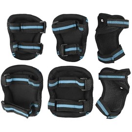 CENPEK Juego de equipo de protección, juego de coderas de rodilla 6 en 1 para adultos, juego de protectores de muñeca, juego de almohadillas de seguridad ajustables para monopatín, patinaje