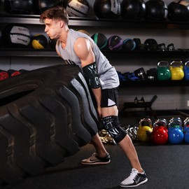 Coderas (par), soporte perfecto para sentadillas, crossfit, levantamiento de pesas, levantamiento de potencia, tenis, golf y baloncesto (grande)