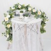 TOCHGREEN 2 Pack 13Ft Artificial Eucalyptus Flower Garland with White
