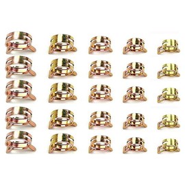 50 PCS 5 Size Hose Clips Spring Hose Clamps Mini Fuel Line Pipe Clips 5mm 6mm 7mm 8mm 9mm, Golden, (49)