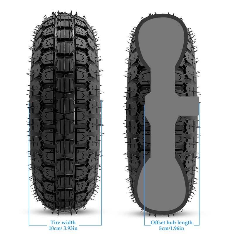 Felixstory 4.10/3.50-6 Tire and Aluminum alloy wheel Assemblies, 40% rubber