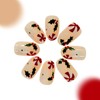 Christmas Press on Nails Short Oval OFDNE Nude Fake Nails