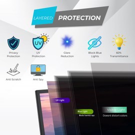 TECHNOLOGYVS 24" Computer Privacy Monitor Screen Filter Blue Light Blocking Screen Protector Anti Blue Light Antiglare Anti-UV/Eye Protection Reduce Eye Strain 16:9