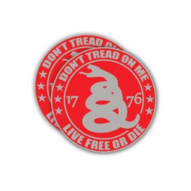 Don't Tread On Me Live Free or Die Vinyl Sticker Decal - 4 Inches - Dont Tread On Me Sticker for Car Truck SUV Van Window Bumper Wall Laptop Tablet Cup Tumbler and Any Smooth Surface 2-Pack