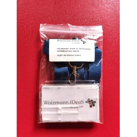 Waizmann.IDeaS® ID Set – Blue Neck Strap Lanyard 20 mm Buckle + Card Holder Card Case ID Cover Horizontal with Slider Large Choice of Colours