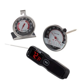 Taylor 3-Piece Kitchen and Food Thermometer Set - Digital, Analog Meat, Oven Thermometers