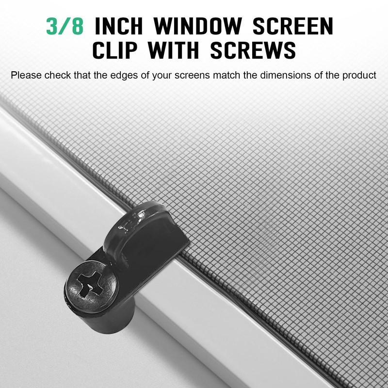 12 Pack 3/8 Inch Screen Clip, Window Screen Clip with