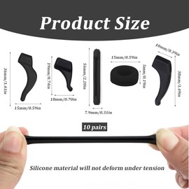 Antirutsch Brillen Ohrpolster,10 Paar,Universal-Ohrbügel-Haken,Brillenbügel,Brillen Rutsch Stopper,Brillen Antirutsch Ring,für Brillen,Sonnenbrillen,Lesebrille
