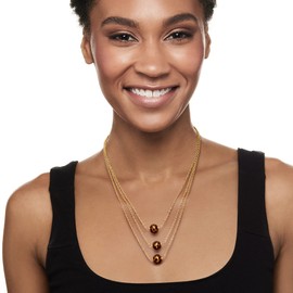 Ross-Simons Italian Leopard-Print Murano Glass Multi-Strand Necklace in 18kt Gold Over Sterling. 18 inches