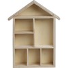 Creativ 575160 1-Piece Wooden House Shape Shelf with 7 Small