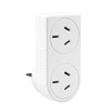 Double Power Adaptor Left Hand White 10A 240V 2 Outlets